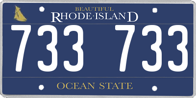 RI license plate 733733