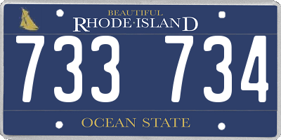 RI license plate 733734