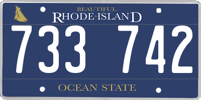 RI license plate 733742