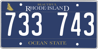 RI license plate 733743