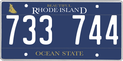 RI license plate 733744