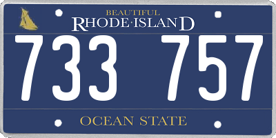 RI license plate 733757