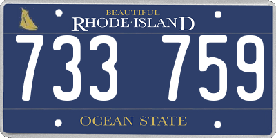 RI license plate 733759
