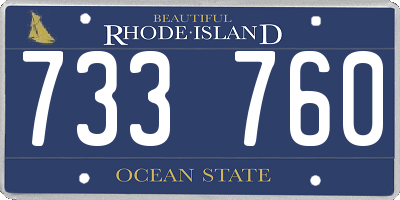 RI license plate 733760