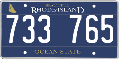 RI license plate 733765