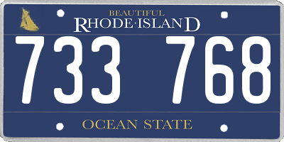 RI license plate 733768