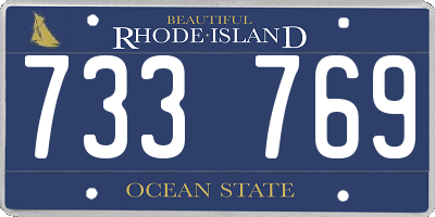 RI license plate 733769