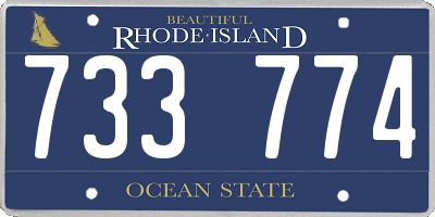 RI license plate 733774