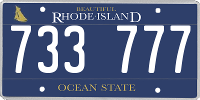 RI license plate 733777
