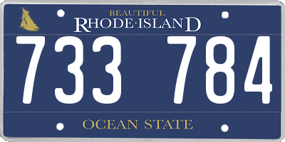 RI license plate 733784