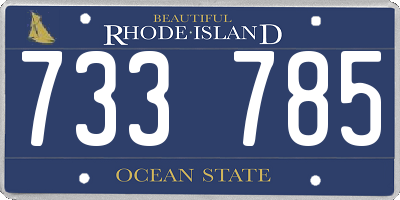RI license plate 733785