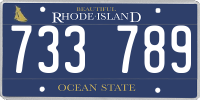 RI license plate 733789