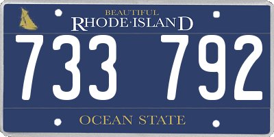 RI license plate 733792