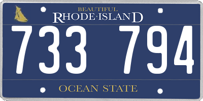 RI license plate 733794