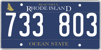 RI license plate 733803