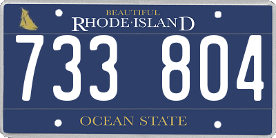 RI license plate 733804