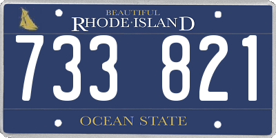 RI license plate 733821