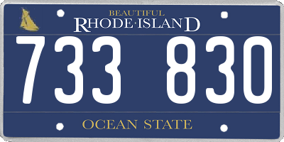 RI license plate 733830