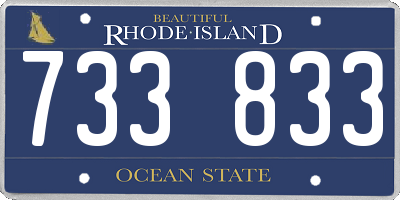 RI license plate 733833