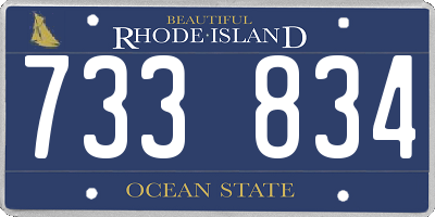 RI license plate 733834