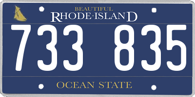 RI license plate 733835