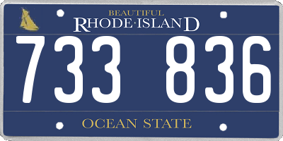 RI license plate 733836