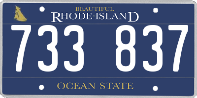 RI license plate 733837