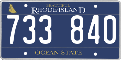 RI license plate 733840
