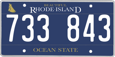 RI license plate 733843