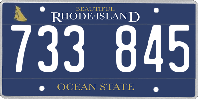 RI license plate 733845