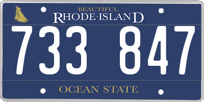 RI license plate 733847