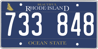 RI license plate 733848