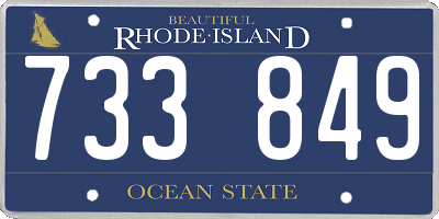 RI license plate 733849