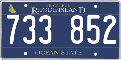 RI license plate 733852
