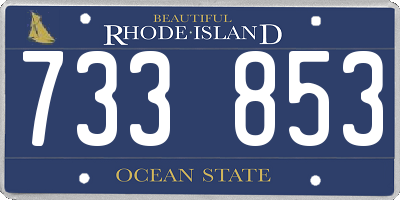 RI license plate 733853