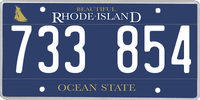 RI license plate 733854