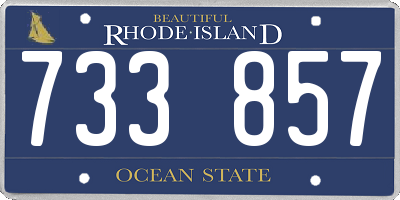 RI license plate 733857