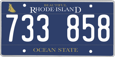 RI license plate 733858
