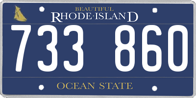 RI license plate 733860