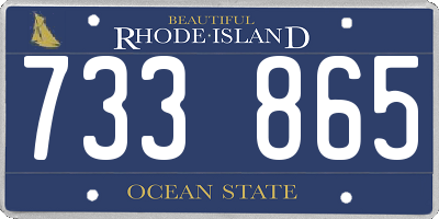 RI license plate 733865