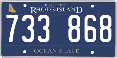 RI license plate 733868