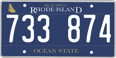 RI license plate 733874