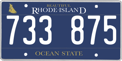 RI license plate 733875