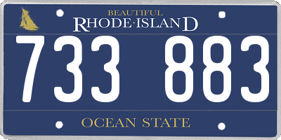 RI license plate 733883