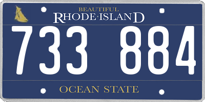 RI license plate 733884