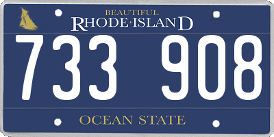 RI license plate 733908