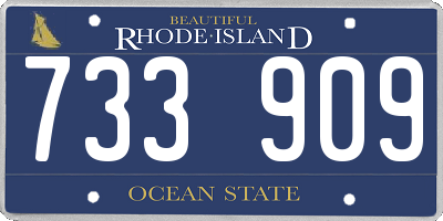 RI license plate 733909