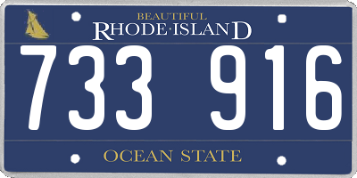 RI license plate 733916