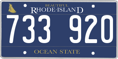 RI license plate 733920