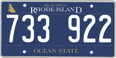RI license plate 733922